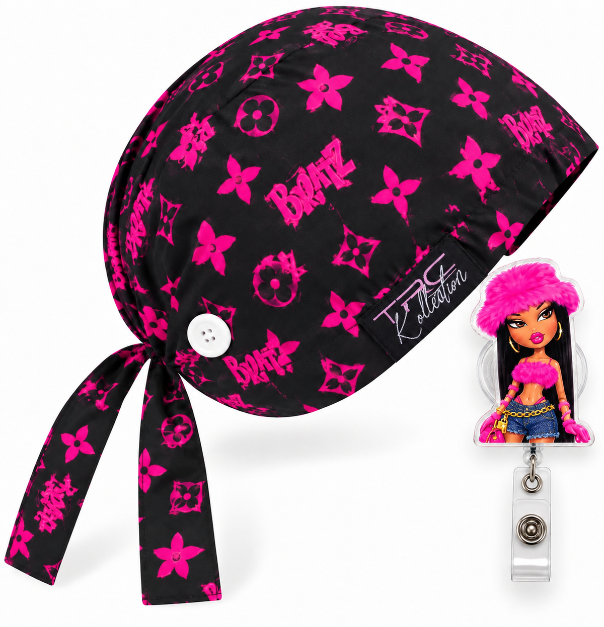 Bratz After Dark Care Cap + Badge Reel Set