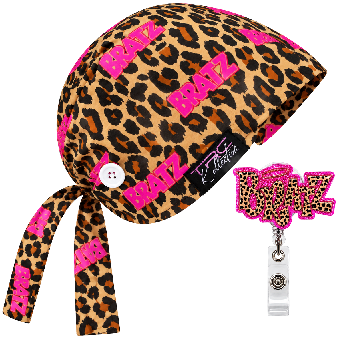 Leopard Bratz Care Cap + Badge Reel Set