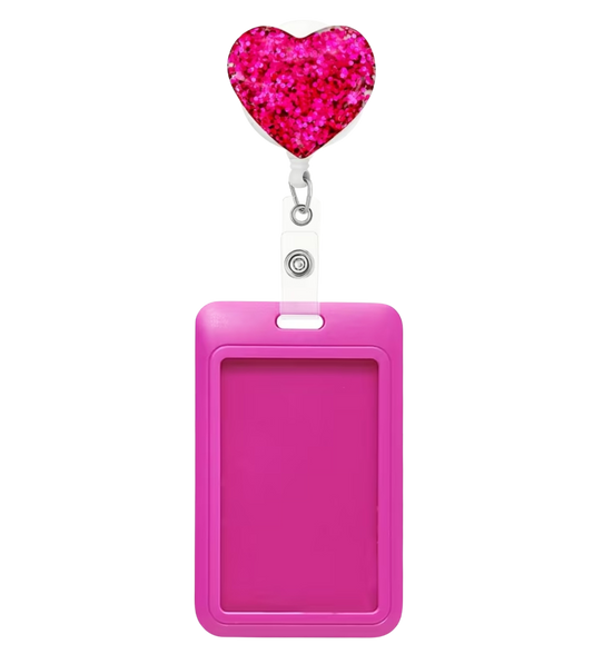 GlitterHeart Badge Holder
