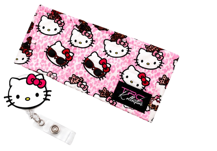 Leopard Kitty – Care Band + Matching Badge Reel Set