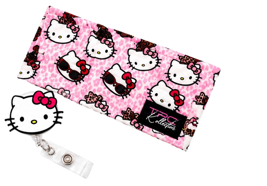 Leopard Kitty – Care Band + Matching Badge Reel Set
