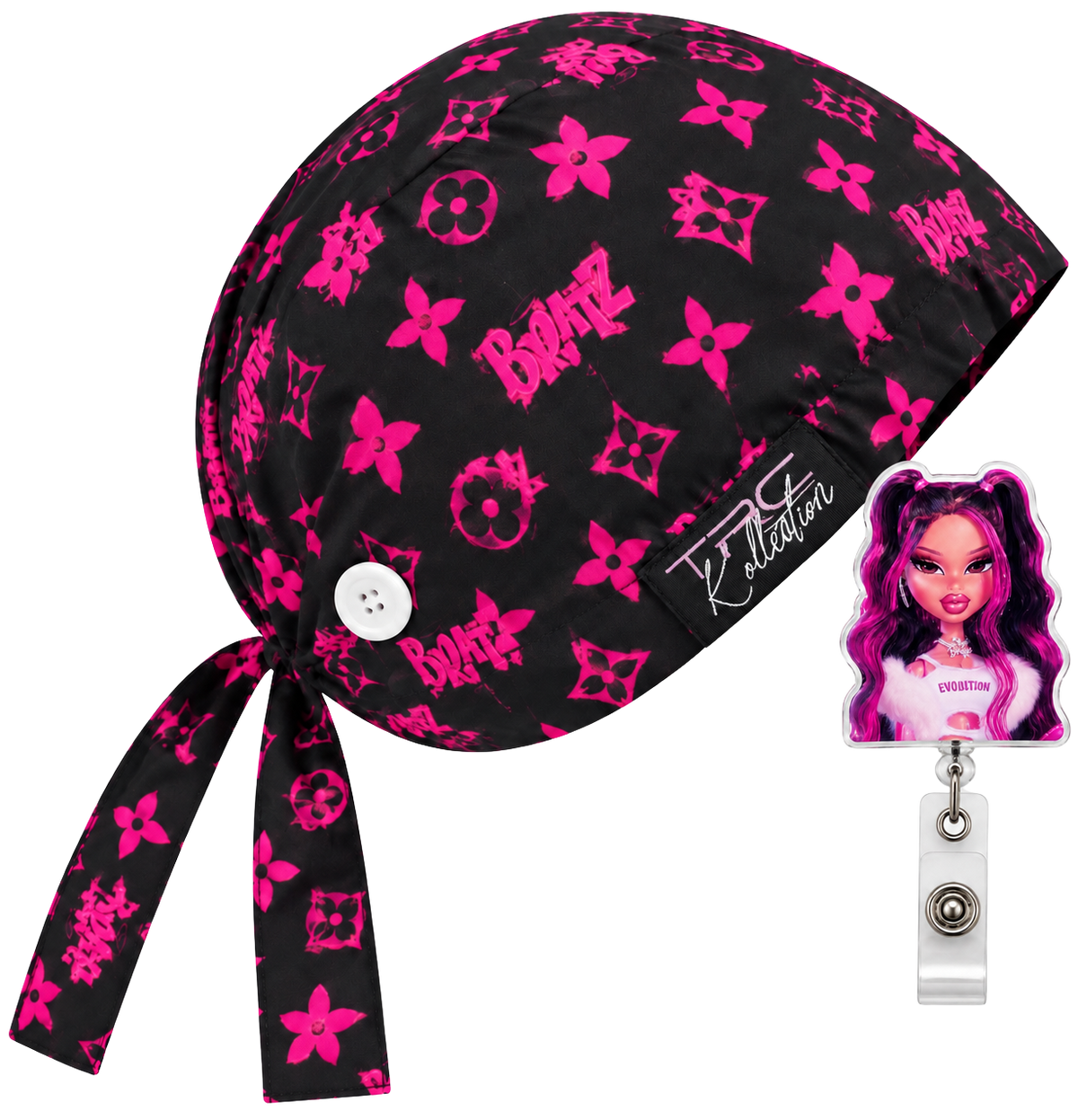 Bratz After Dark Care Cap + Badge Reel Set